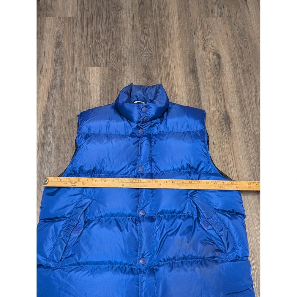 J. Crew Oarsman Logo Goose Down Puffer Vest Full Zip Padded Blue Mens‎ M READ